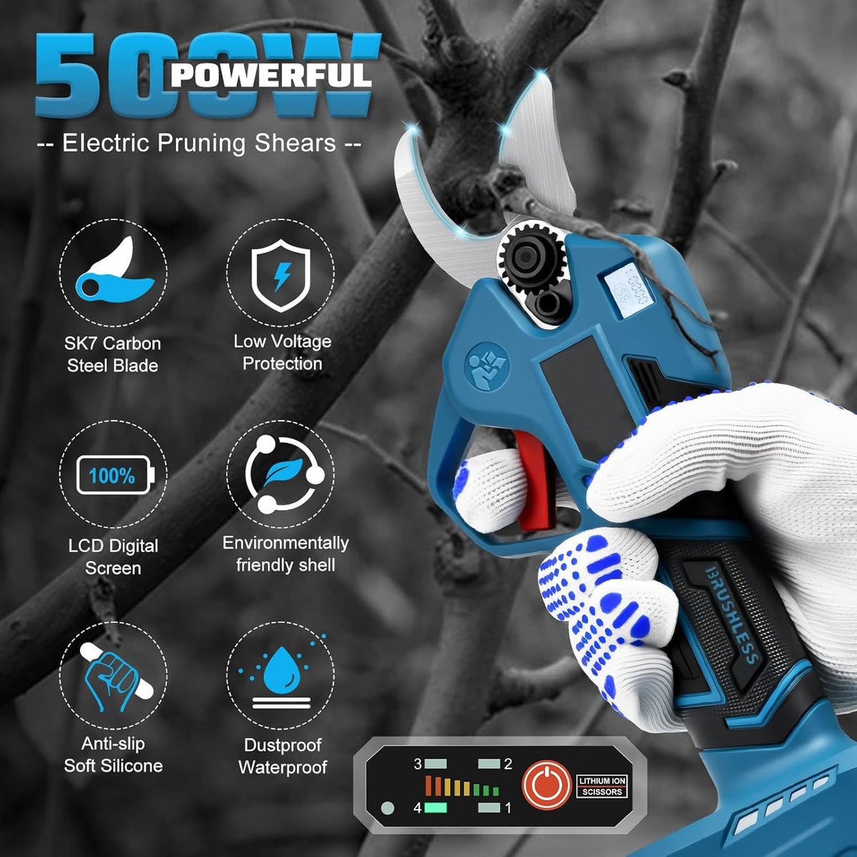 SUPSCEPTER Brushless Akku-Gartenschere – PS-007 — Überprüfung der Konfiguration