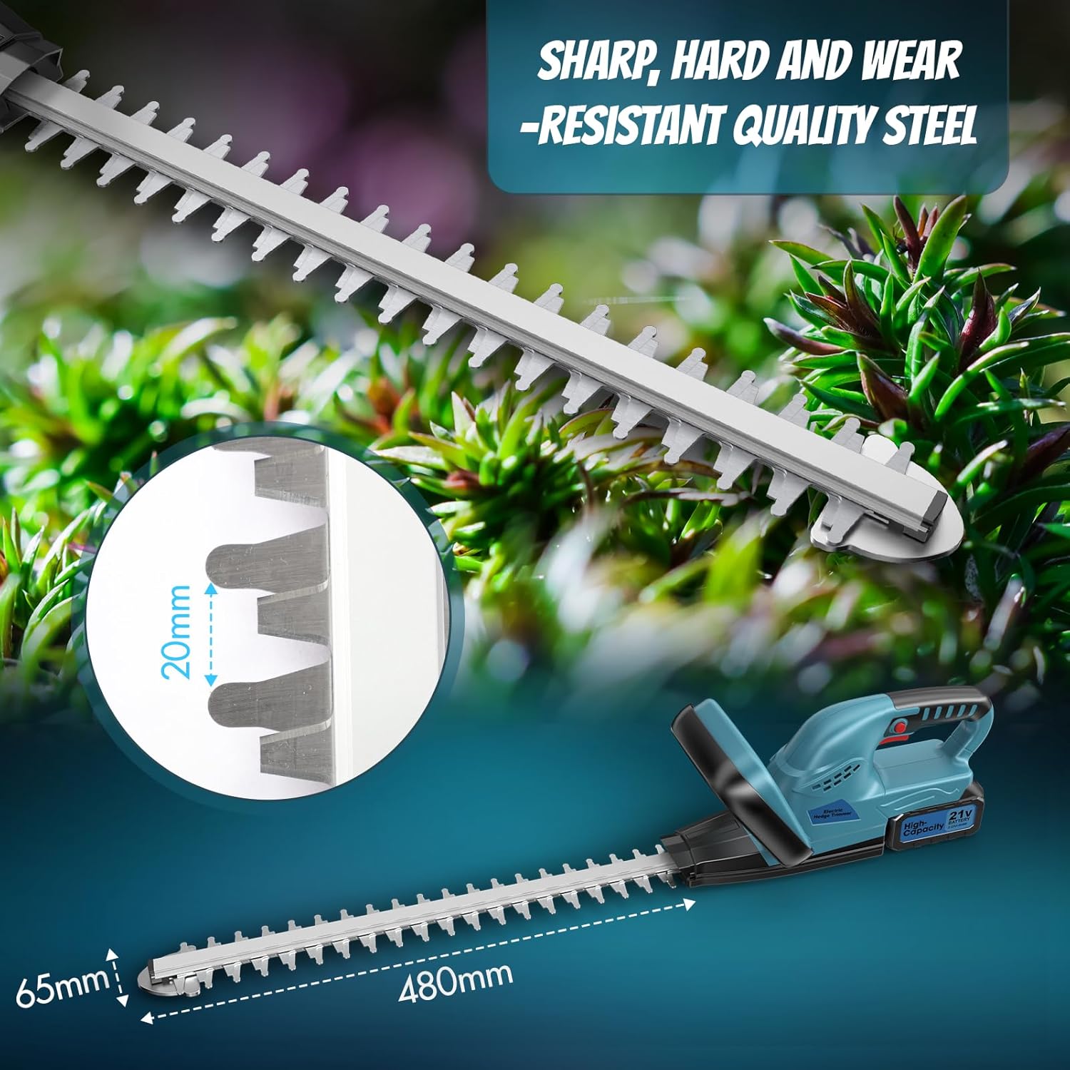 500W Lithium ion hedge trimmer
