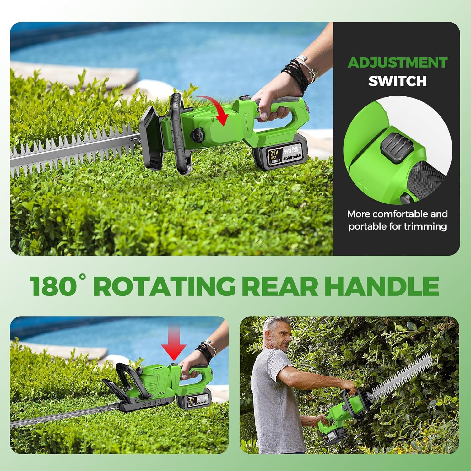 SUPSCEPTER Cordless Hedge Trimmer – HT-007 — product view 3