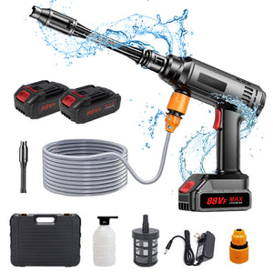 400W Cordless High-Pressure Washer, 450 PSI, Includes 2 Batteries, Charger & 3-in-1 Nozzle for Cars, Garden, Pets & Floors