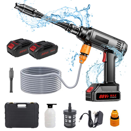 400W Cordless High-Pressure Washer, 450 PSI, Includes 2 Batteries, Charger & 3-in-1 Nozzle for Cars, Garden, Pets & Floors
