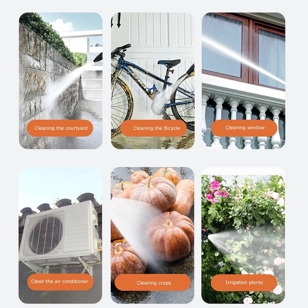 High-pressure cleaner 88VF 1000W Battery portable high-pressure cleaning machine, car cleaner with 2 batteries, 5 m hose, for cars, gardens and storage