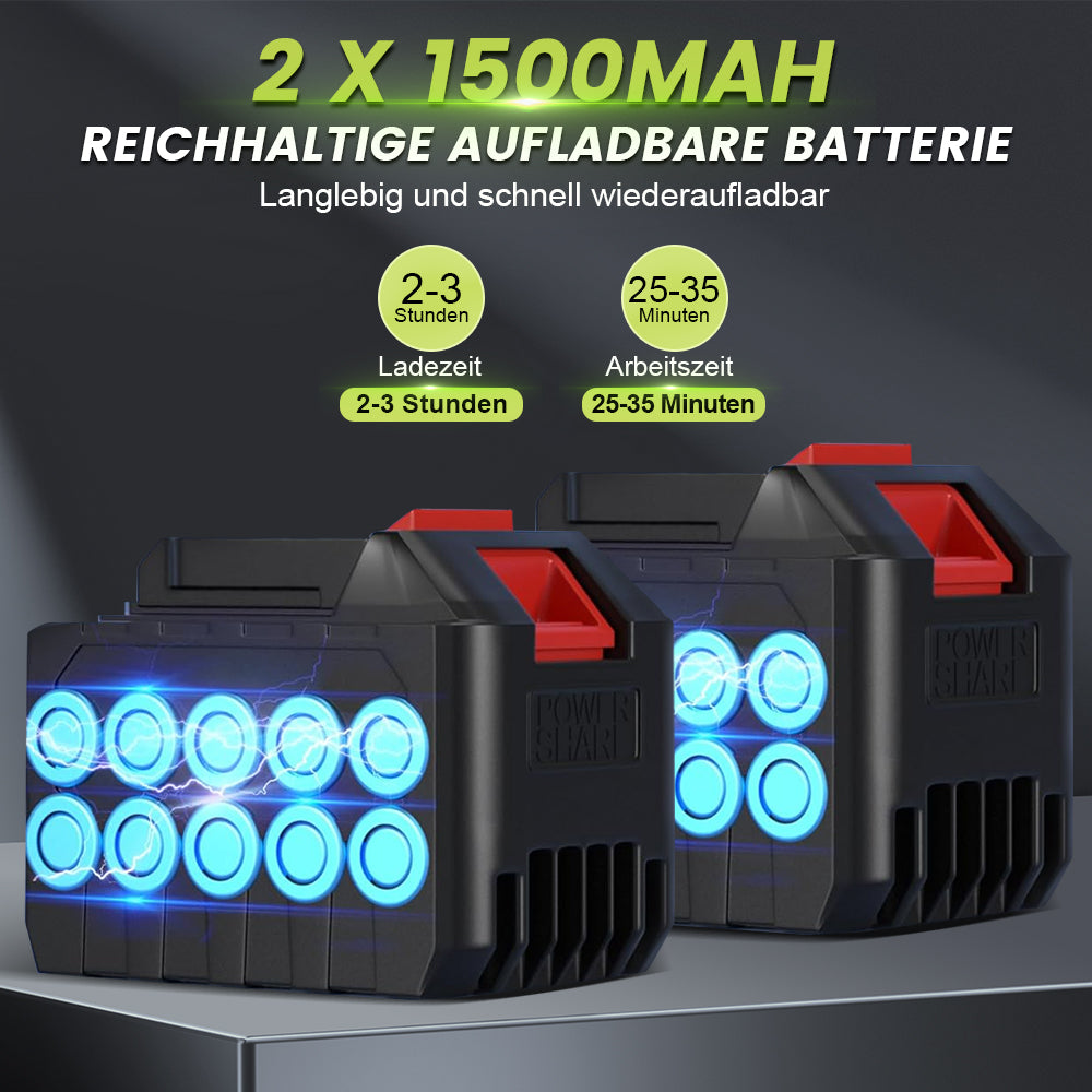 Cordless pressure washer, portable pressure washer with 2x 1500mAh batteries, 6-in-1 nozzle & 5M hose for car, patio, garden, fence, pool