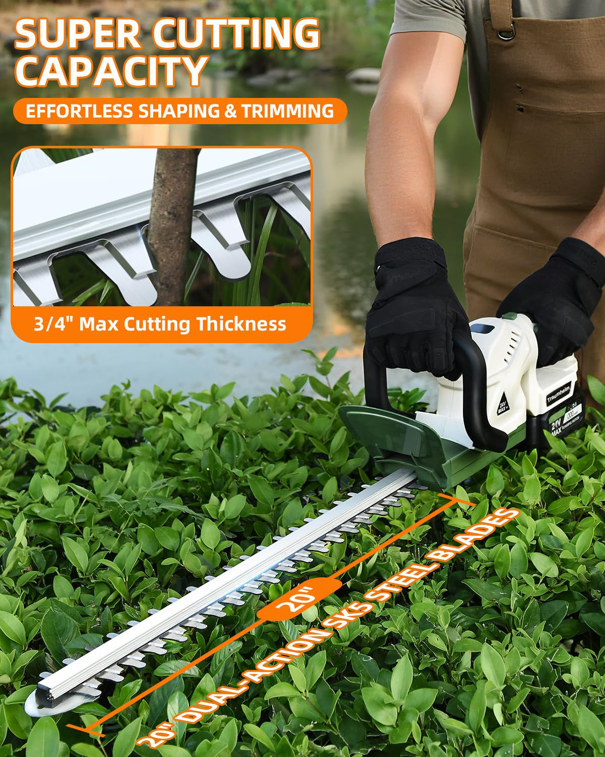Cordless Lithium ion hedge trimmer