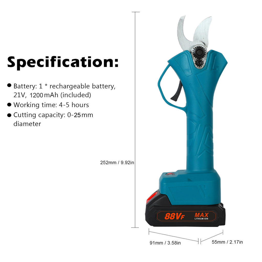 SUPSCEPTER 21V 100W Cordless Pruning Shears – PS-001 — product view 7