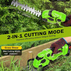 2-in-1 Cordless Hedge Trimmer & Grass Shears