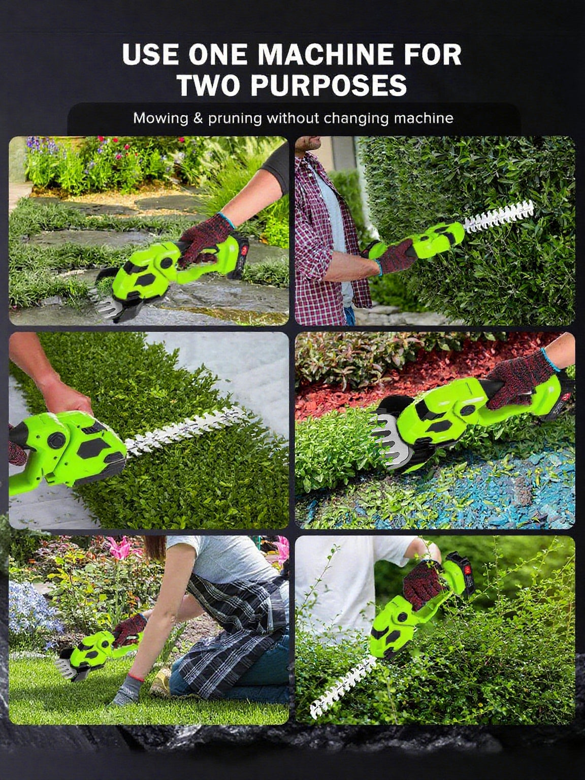 2-in-1 Cordless Hedge Trimmer & Grass Shears