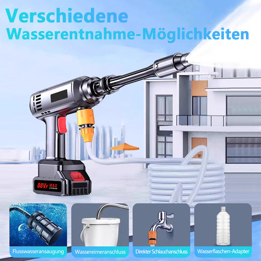 400W Cordless High-Pressure Washer, 450 PSI, Includes 2 Batteries, Charger & 3-in-1 Nozzle for Cars, Garden, Pets & Floors