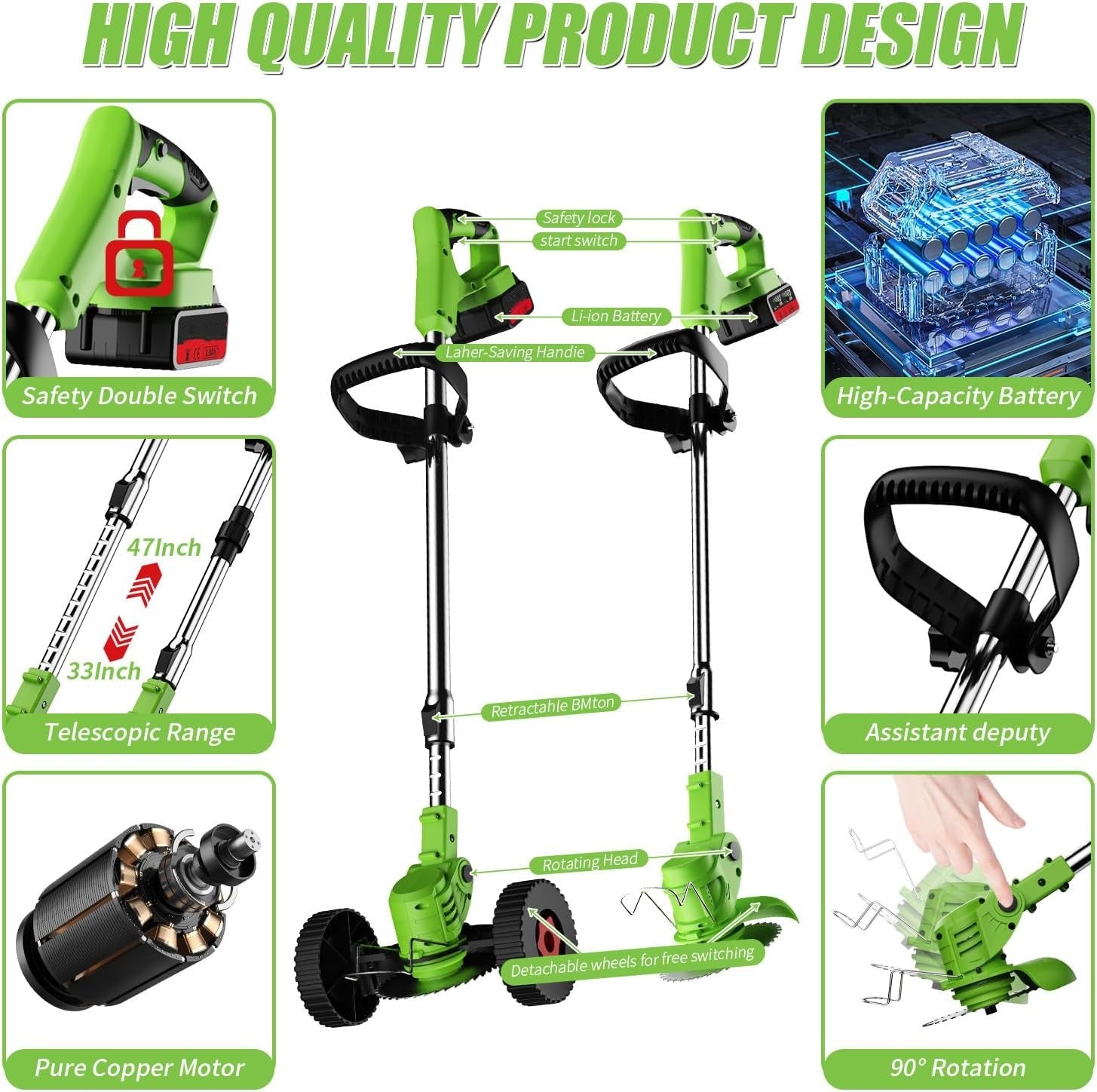 SUPSCEPTER 21V 18000RPM Cordless Grass Trimmer – GT-024 — product view 5