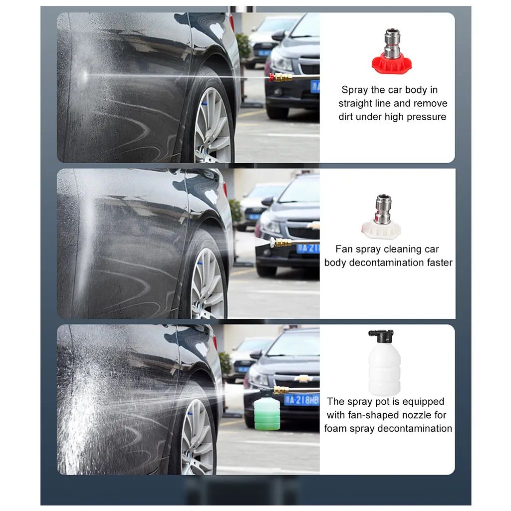 High-pressure cleaner 88VF 1000W Battery portable high-pressure cleaning machine, car cleaner with 2 batteries, 5 m hose, for cars, gardens and storage