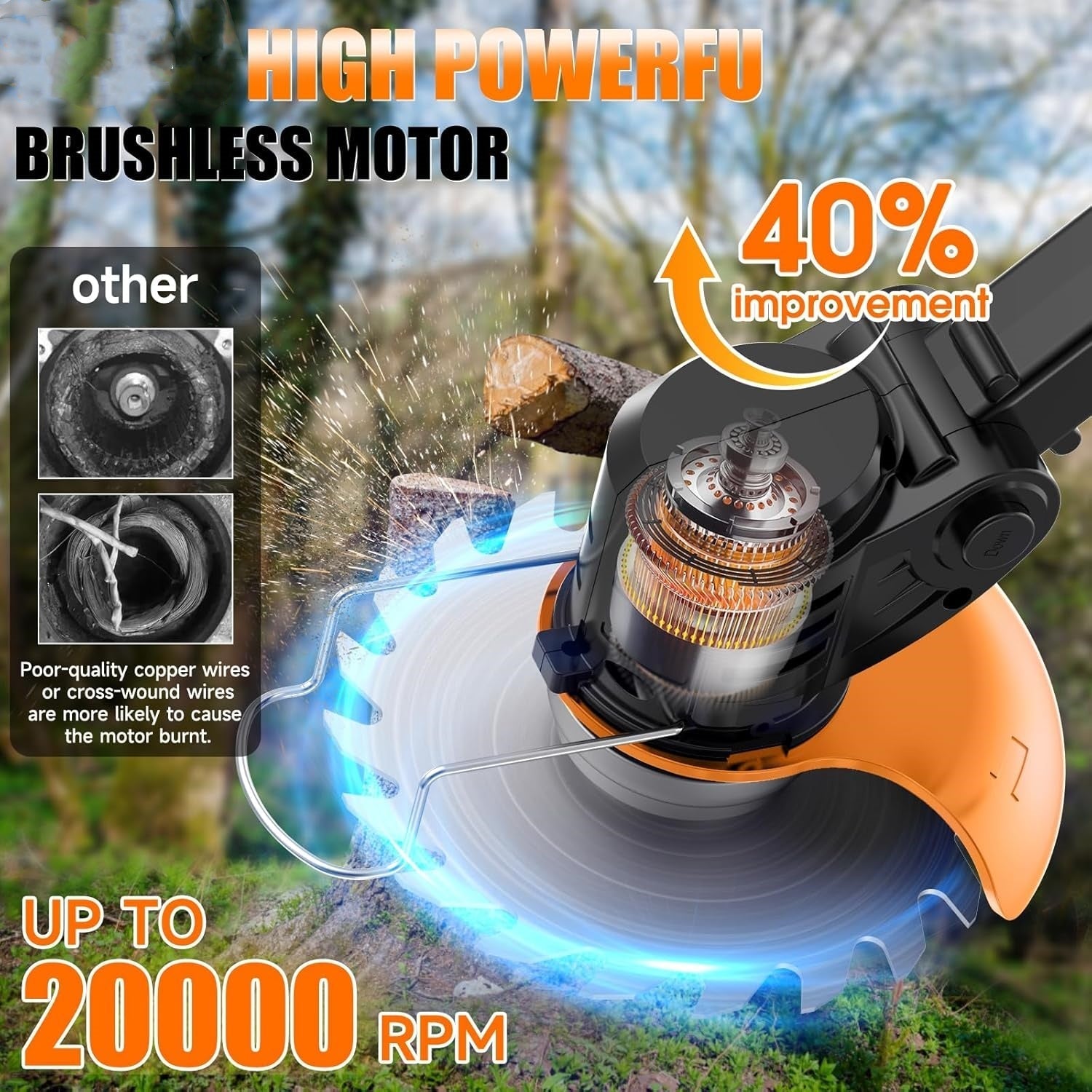 SUPSCEPTER 21V 18000RPM Akku-Rasentrimmer — Produktdetails 3