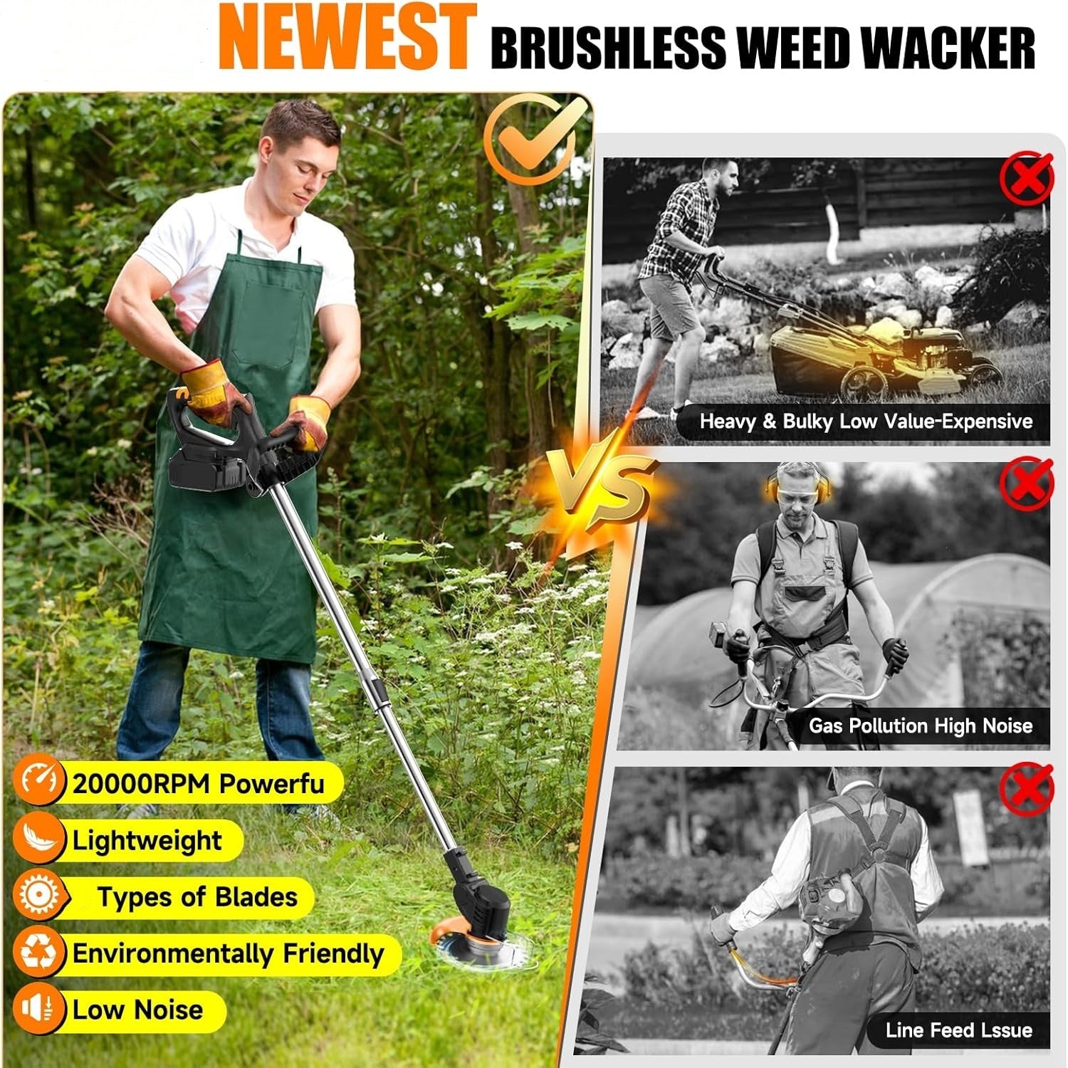 Cordless lawn trimmer Li-ion lawn mower