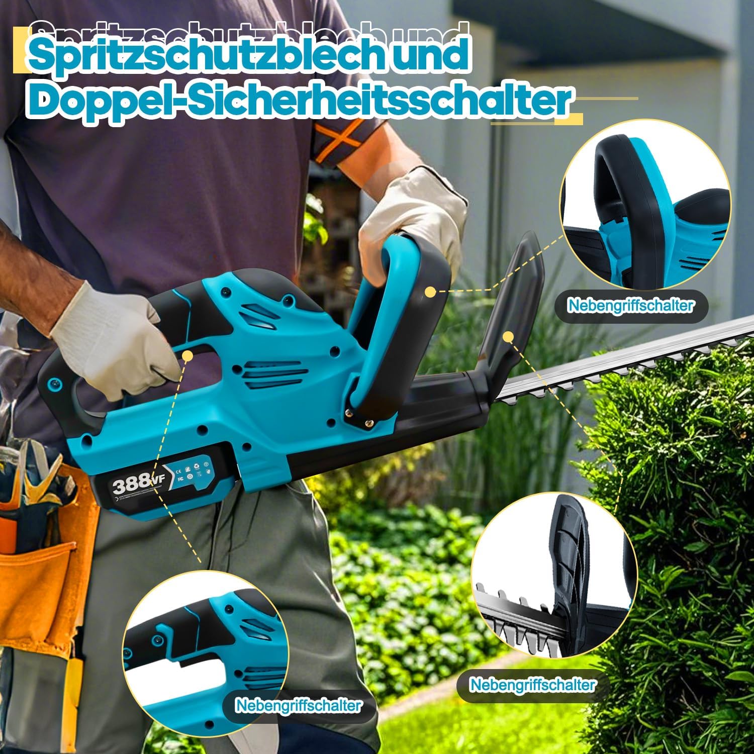 SUPSCEPTER 21V 15mm Cordless Hedge Trimmer – HT-006 — product view 4