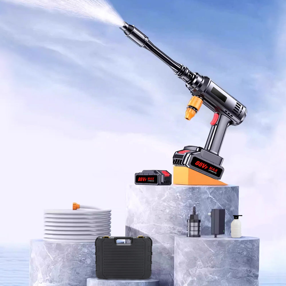 400W Cordless High-Pressure Washer, 450 PSI, Includes 2 Batteries, Charger & 3-in-1 Nozzle for Cars, Garden, Pets & Floors