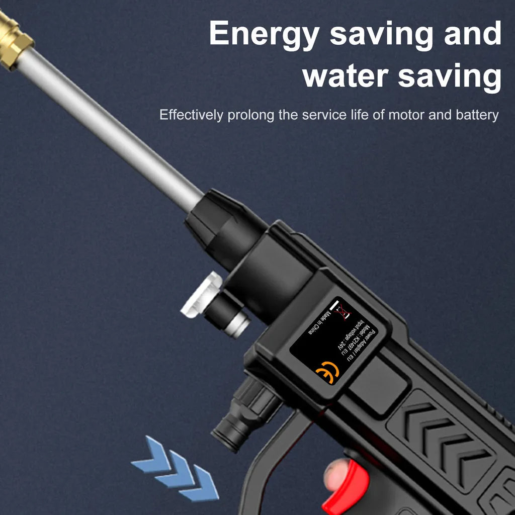 Cordless pressure washer, 300W pressure washer, car cleaner with 2 batteries, 5m hose, for car cleaning and watering