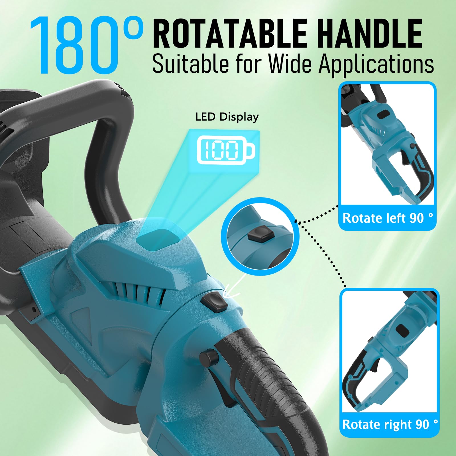 SUPSCEPTER Brushless Cordless Hedge Trimmer – HT-009 — product view 5